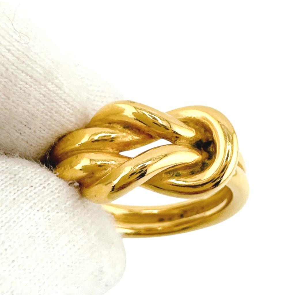 HERMES Scarf ring gold Scarf ring metal gold Used
