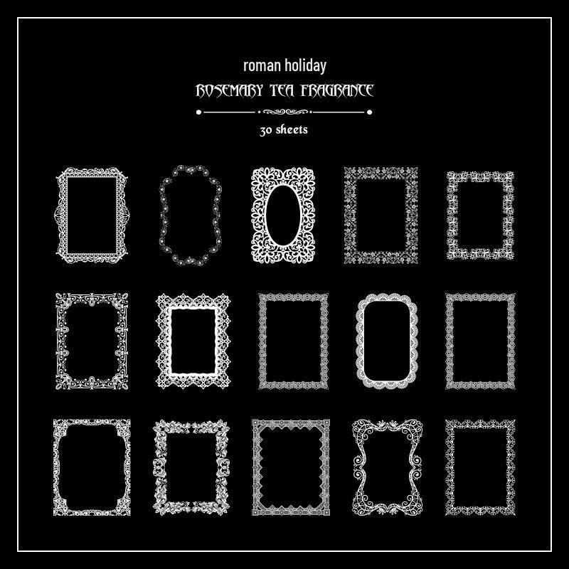 

Водонепроницаемые прозрачные кружевные ПЭТ-наклейки для журналов - Минималистичный однотонный декоративный DIY-материал
