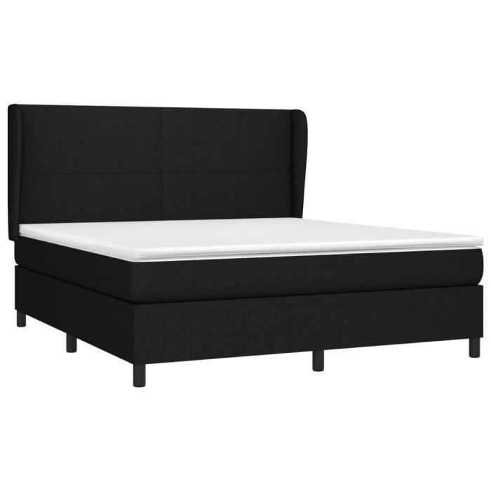3127815 vidaXL Divan Bed with Mattress Black 160x200 Cm Fabric