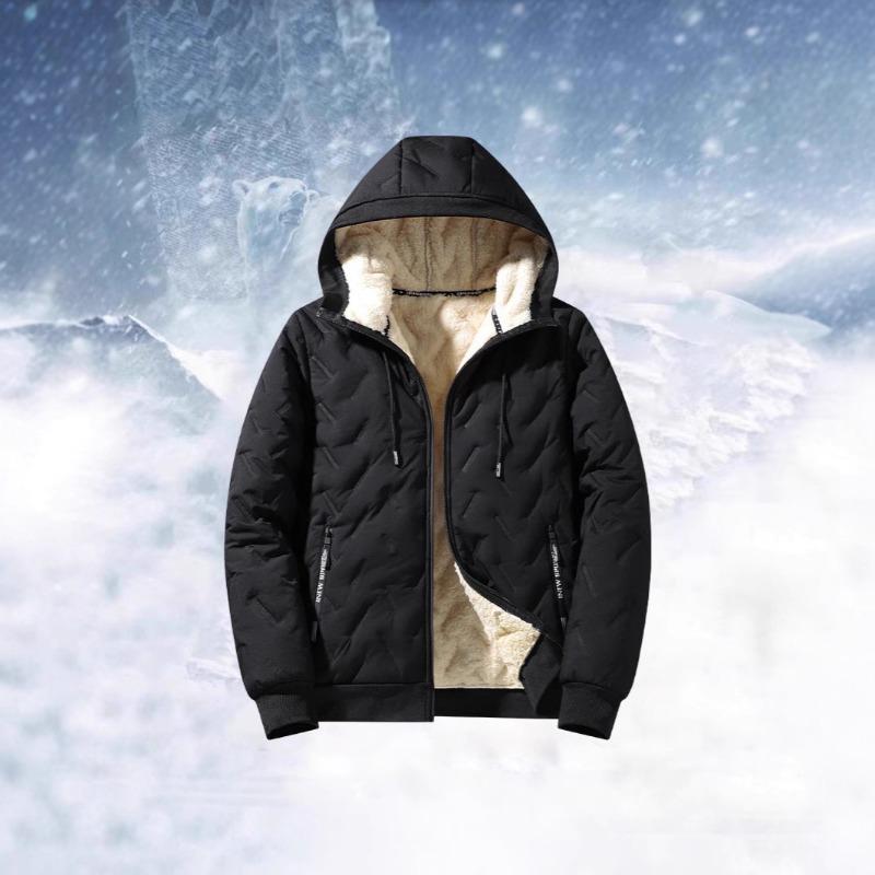 Erkek kuzu yünü ceket yeşil kış kadife büyük beden bol termal kapüşonlu pamuk dolgulu palto erkek pamuk dolgulu giysi ultrason