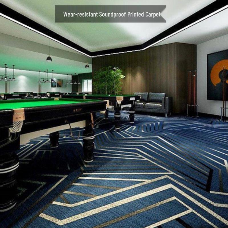 Luxury Printed Carpet for Hotel Billiard, Game, and Recreation Rooms – Wall-to-Wall Hallway and Private Room Flooring