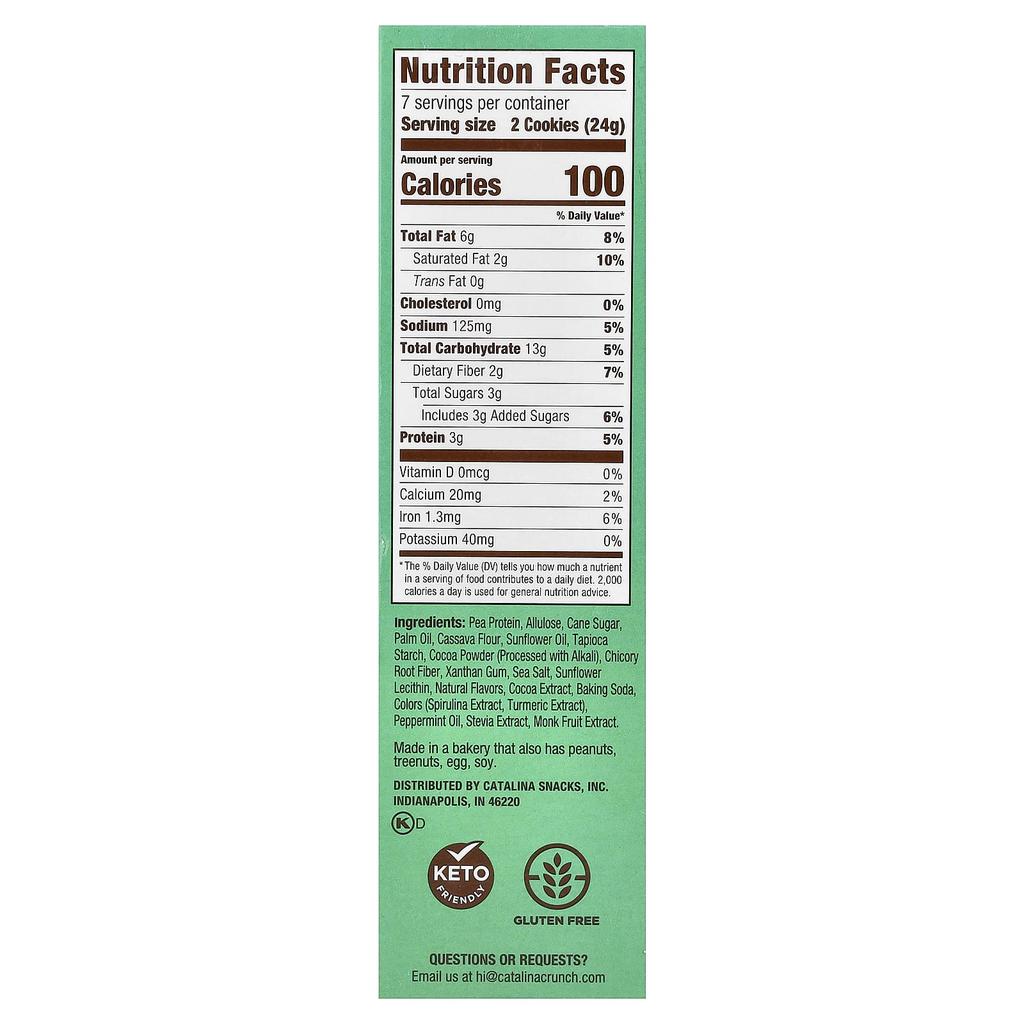 Catalina Crunch Sandwich Cookie, Chocolate Mint, 14 Cookies, 168 G (5.9 Oz)