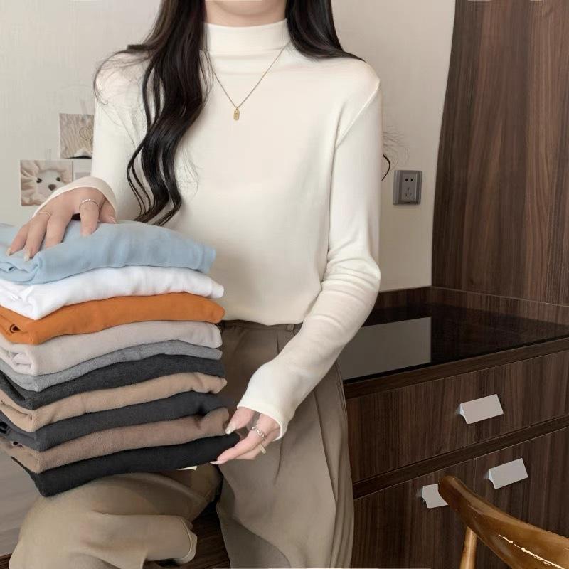 Women's Mid Neck Warm Base Shirt For Autumn And Winter