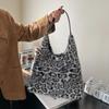 Retro Leopard Plush Shoulder Bags for Women High Capacity Girls Soft Faux Fur Hobo Handbag Winter Korean Style Underarm Bag Tote