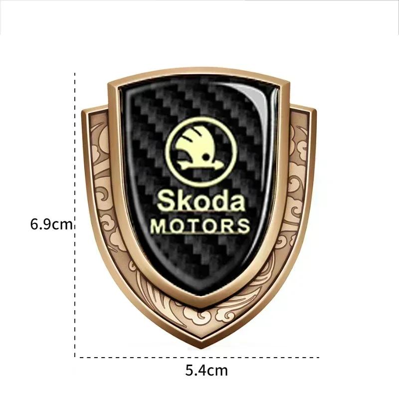 WMZW4 3D Car Window Sticker Exterior for SKODA Emblem Superb 3 Fabia 1 Kodiaq Octavia A7 A5 Karoq RS Yeti Side Decals Alloy Logo Badge