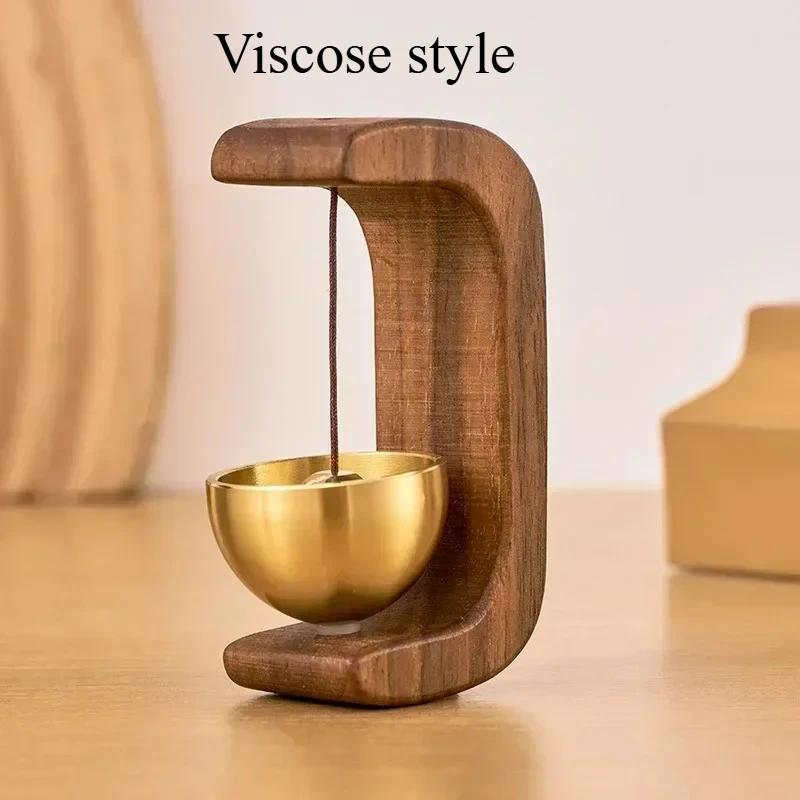 Door-shaped wooden doorbell, dopamine hanging ornament wind chime, household bell, entrance doorbell pendant