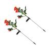 2pcs LED Solar Flower Lights Waterproof Artificial Rose Garden Lamp for Outdoor LandscapeRed