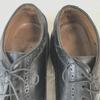 USED/70s-80s IBILEY’S CAT'S PAW Heel Pebbled Leather Long Wingtip 9.5D 27-27.5cm Black