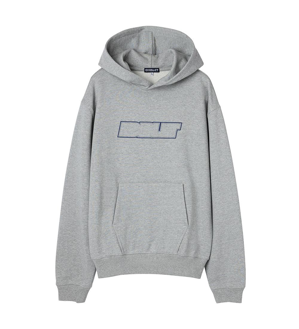 Edible Let Blank Logo Print Hoodie Original Fit -Gray- Melange Gray/L