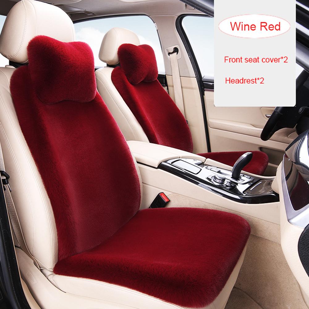 Universal Car Seat Cover Winter Warm Car Cushion Artificial Rabbit Hair Auto Cloak Seat Cover Thick Plush For Kia Renault
