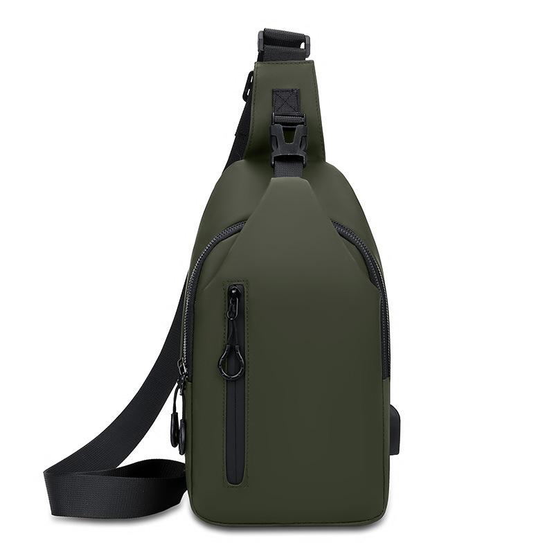 New men's breast bag, simple business shoulder bag, business trip wear-resistant messenger bag, fashion trend breast bag