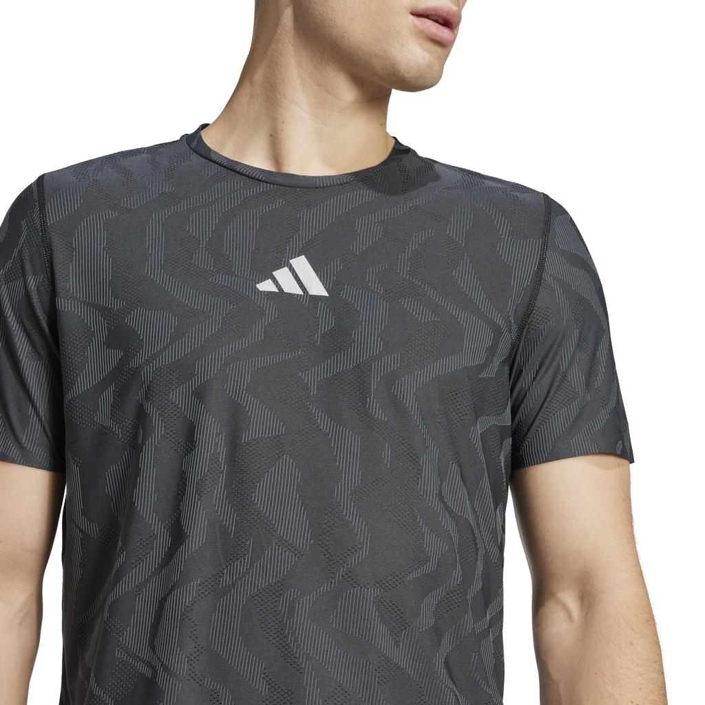 Adidas Ultimate Running Engineered Short Sleeve Black ClimaCool+ T-Shirt, KVL64, Men's, (JC7338)