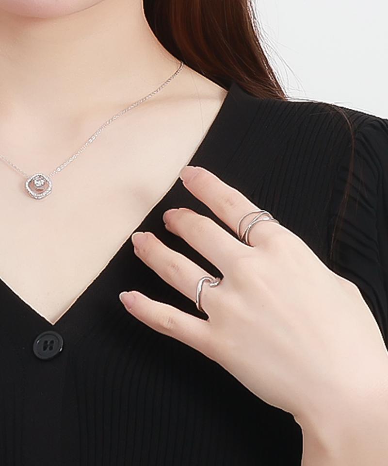 Blancier Elanglin Bl261R1276 Layer Wave Open Ring Women'S Ring