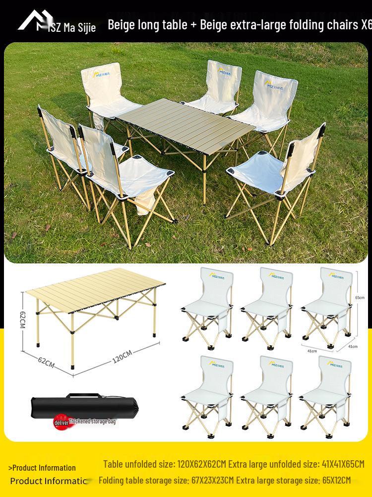 Portable Folding Picnic Table & Chair Set for Camping & Barbecue