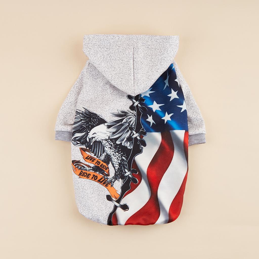 Dog Hoodies Puppy American Flag Sweatshirts Pocket for Small Medium Dog, Cat, Soft and Comfort Shirts Dog Pajamas Outfit Pet