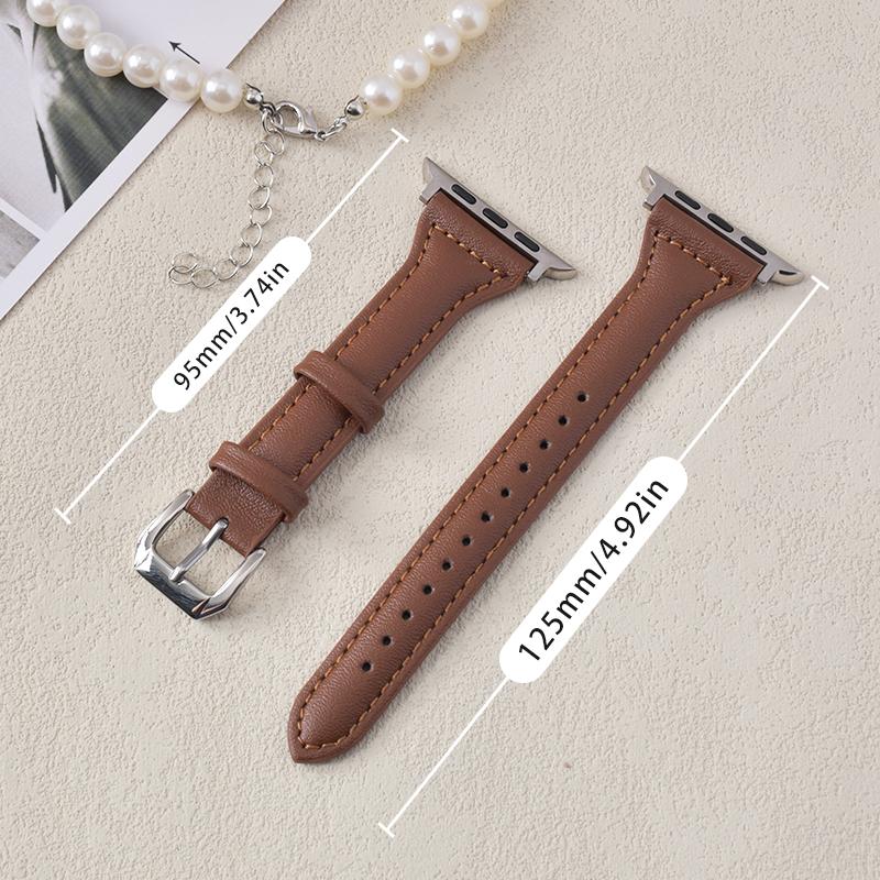 Slim Leather Strap For Apple Watch Series 11 46mm Band 42mm 49mm 44mm 40mm 41mm 45mm 38mm 45mm IWatch Ultra 2/3 S10 9 8 7 SE 6 5 4 3 2 Woman Bracelet