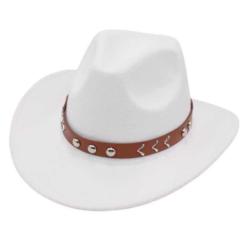 Rivet Tibetan Top Hat Belt Western Cowboy Hat Jazz Hat Guozhuang Dance Felt Hat Mongolian Sun Hat Wholesale For Men And Women