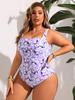 2026 Women's Plus Size European & American Slimming Sexy Printed Swimsuit