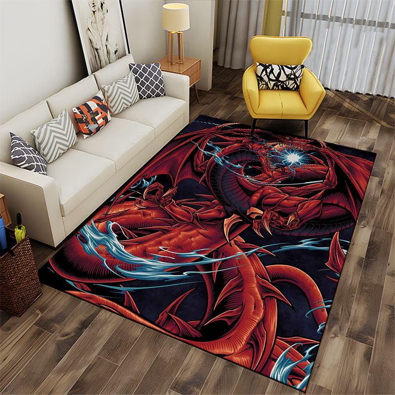 "Red Dragon Fantasy Art Carpet" Suitable As a Non-slip Mat for the Living Room or Bedroom Sofa
