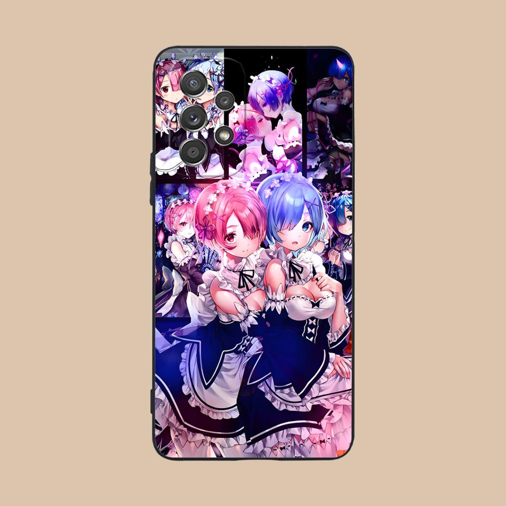 ReZero Rem Ram Matte TPU Mobile Phone Case for Samsung Galaxy M55 54 42 35 34 33 32 23 22 15 14 13 12 F55 5G Colorful Cover