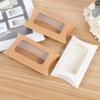 20/10 Pezzi Scatola Biscotti Caramelle Forma Cuscino con Finestra Matrimonio Natale Carta Kraft Scatole Confezionamento Regali Forniture Festa di Compleanno