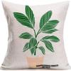 Popular Green Plant Linen Pillowcase Modern Simple Home Sofa Living Room Pillow Cushion