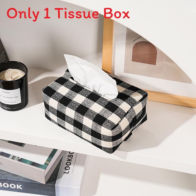 Modern Minimalist Cotton Tissue Box With Splicing Design For Office Decor And Desk Organization
