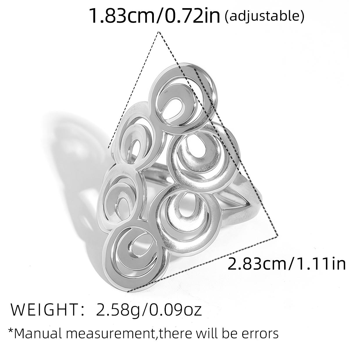 

Minimalist Circle Stainless Steel Metal Geometric Finger Ring For Women Waterproof 18K PVD Plated Distinctive Zircon Bijoux New resizable
