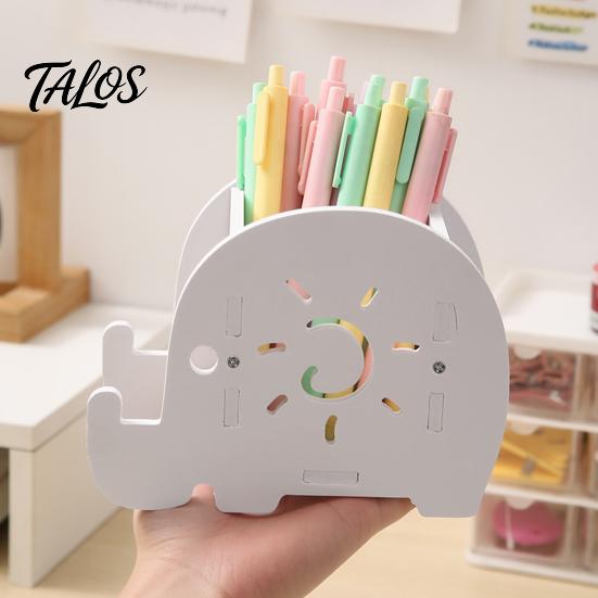 Elephant Pencil Holder, Creative Phone Stand, Practical Storage Box, Desktop Organizer for Pens Makeup Brushes, Home Office Supplies