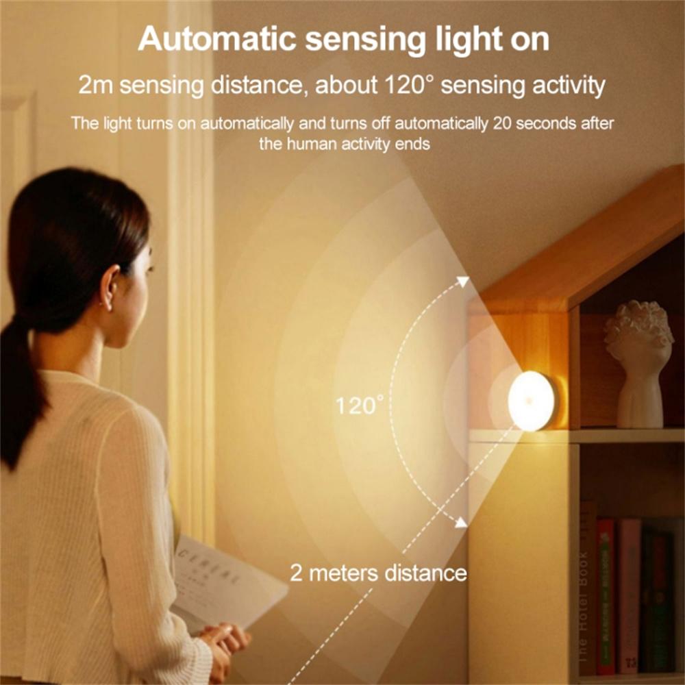 

Smart Motion Sensor LED Night Light with Switch for Bedroom Warm Light