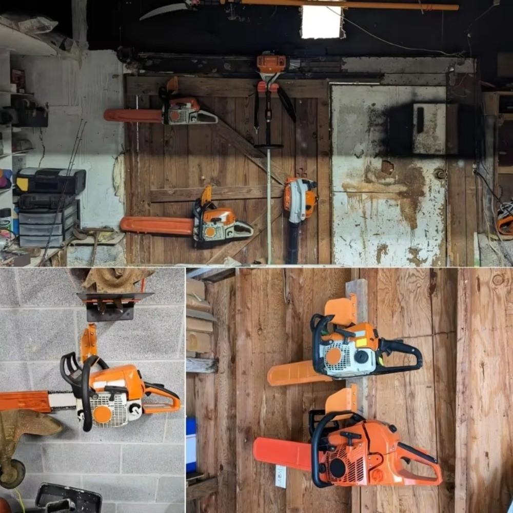 Wall Mounted Chain Saw Holder Rust Resistant Chain Saw Rack Garage Organization