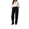 Women's trendy retro casual cotton and linen pants breathable loose straight-leg pants solid color summer daily versatile light and thin trousers