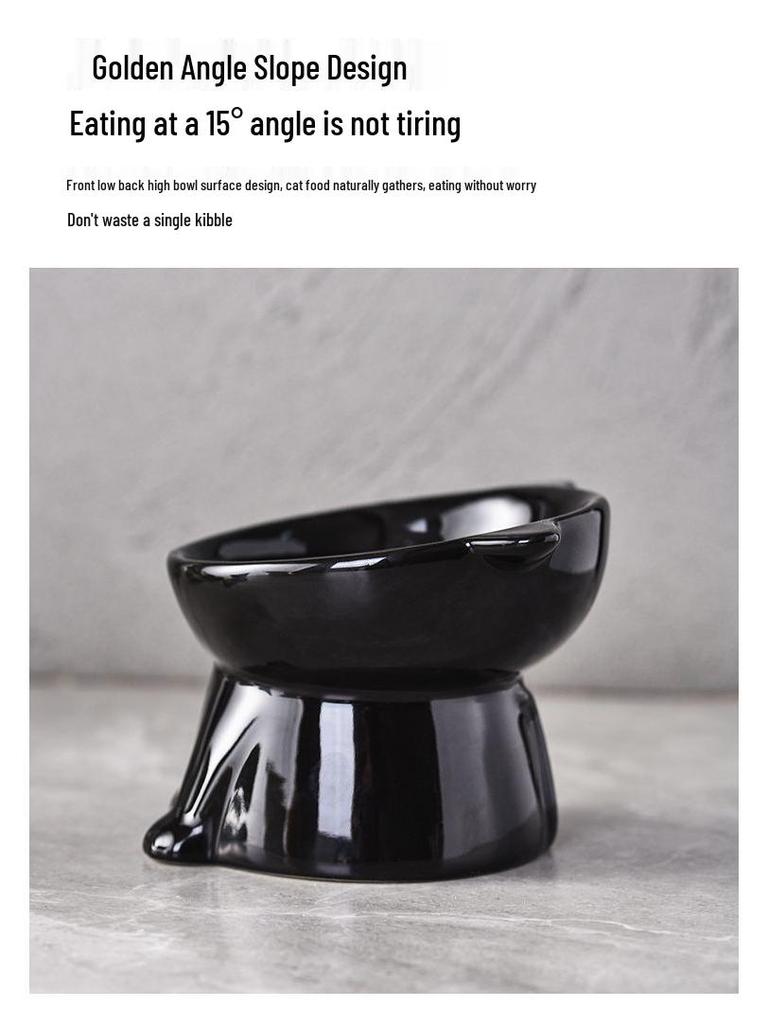 Kippsichere schräge Futternapf für Haustiere: Katzen- und Hundefutter-/Wassernapf mit Nackenschutz