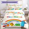 Numberblocks Gestalte deinen Namen Bettwäsche-Set Atmungsaktive Bettbezüge mit Kissenbezügen Heimdekoration Geburtstagsgeschenk