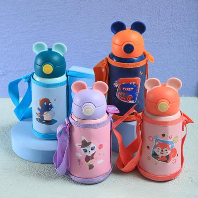 Children's Mug Straw 304L Stainless Steel Drinking Cup with Lid Dual-use Outdoor.