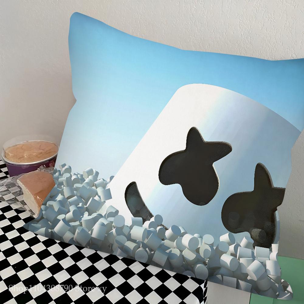 Dj M-Marshmello Pillow Case Square Pillow Bedroom Sofa Leisure Comfort Cushion Car Living Room Home Decoration