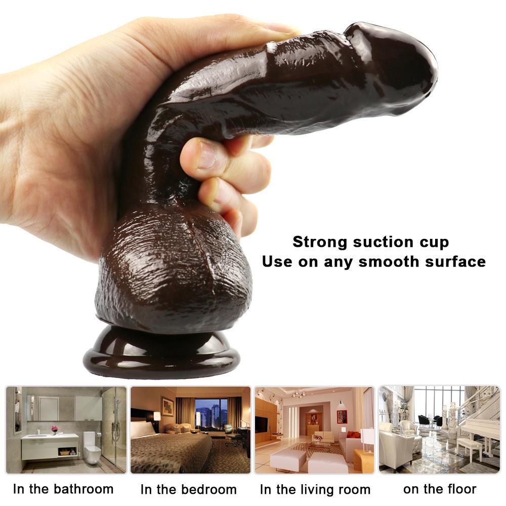 Brauner realistischer Dildo Strap-on-Dildo Höschen Analplug Gay Adult Game Sexspielzeug für lesbische Frauen Paare Erwachsene Masturbation Dick