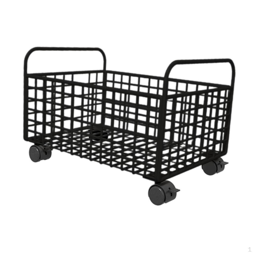 Rullande förvaringskorg för kontorsmaterial under skrivbordet, Hushåll, Praktisk, Metallnätkorg för Leksaker, Dockor