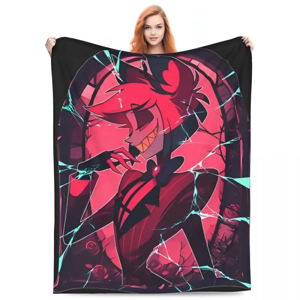 VOX HHazbin Hotel Alastor Game Warm Soft Blanket Travel Office Plush Bedding Throws Fluffy Couch Bed Flannel Bedspread