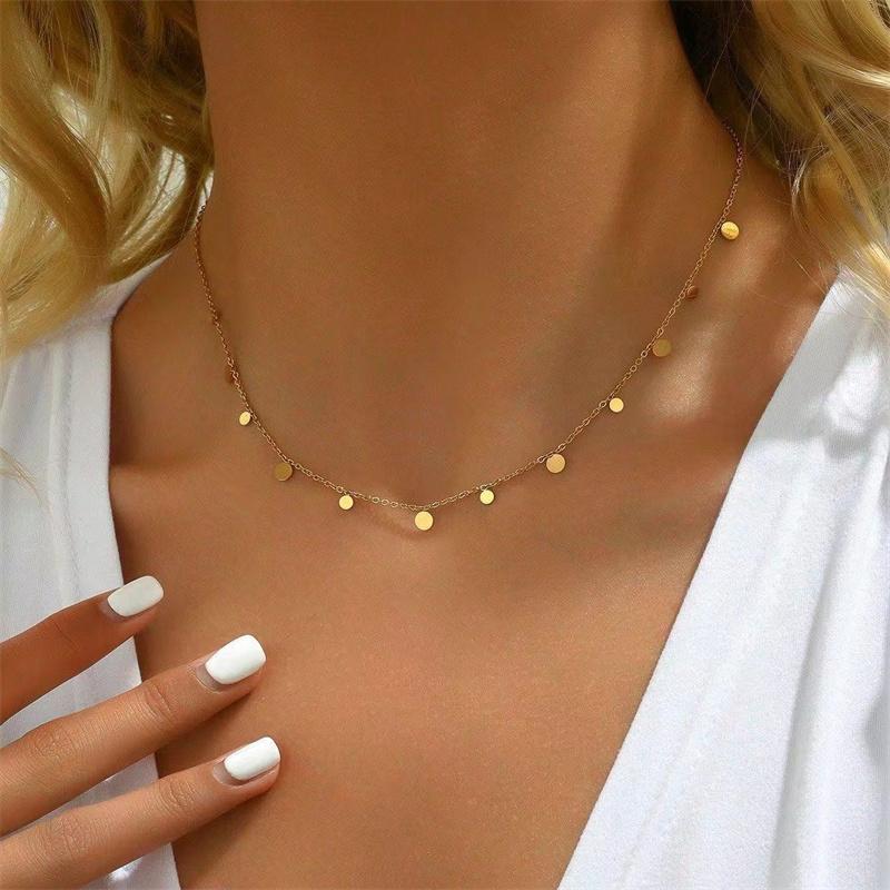 Stainless Steel Simple Fashion Waterdrop Pendant Necklace for Women Trendy Waterproff Chain Neck Party Jewelry Gifts