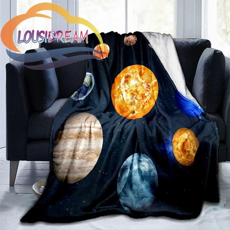 Space Universe Vector and The Sun  Many Planets In Galaxy Series Wool Blanket Cashmere  Fashion Flannel Blanke