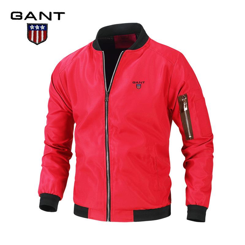 Gant Bestickte Herrenjacke Frühlings- und Herbstjacke Herren Trendige Lockere Baseballjacke