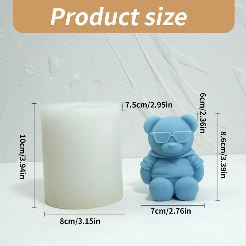 Bear Shaped Silicone Molds Candle Silicone Molds for Candle Soap Gypsum Decorations, Bear Silicone Molds for Chocolates