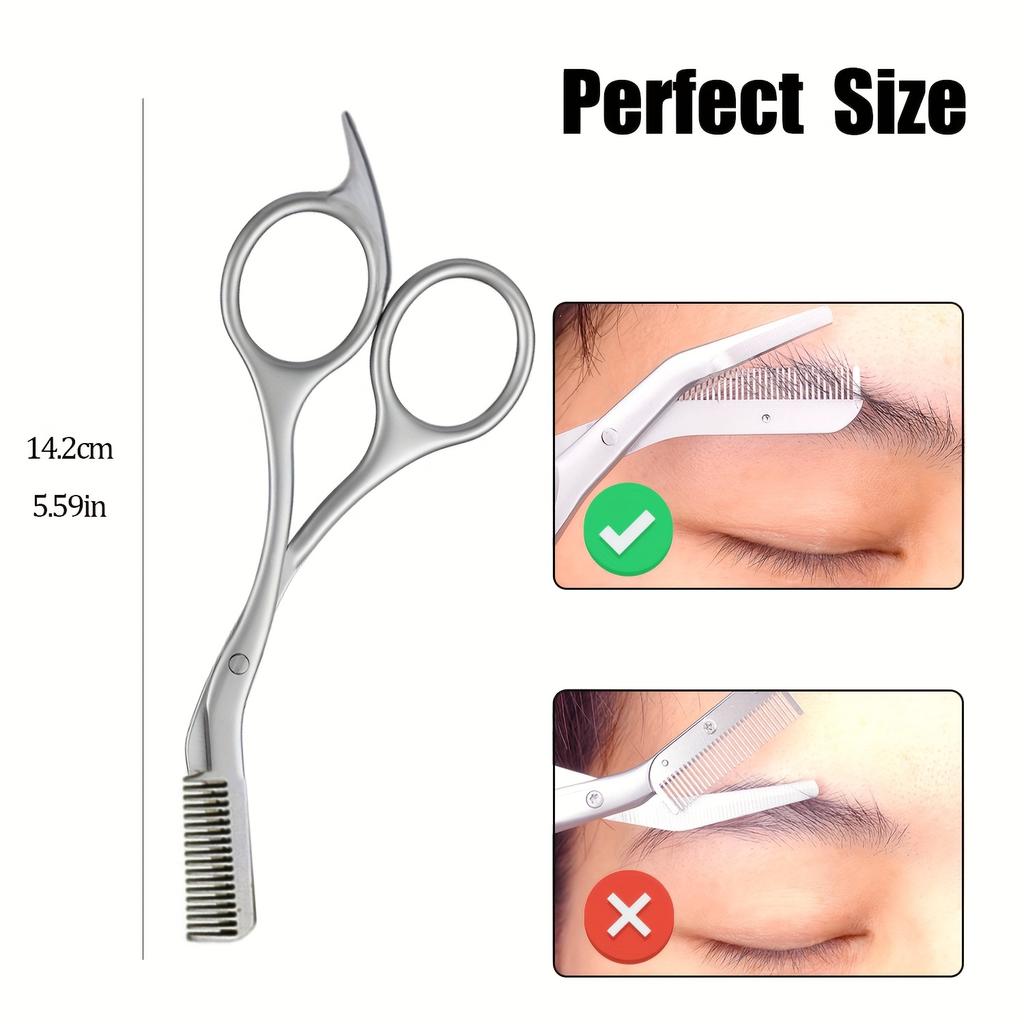 Xiaomi Eyebrow Scissors for Men And Women Makeup Tools One Metal Texture with Comb Eyebrow Razor Beauty Scissors Stainless Steel