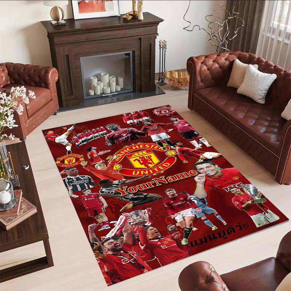 Manchester Personalized Text Carpet Perfect for Outdoor Foyer Game Room Hallway Antislip Carpet Anime Office Decor Birthday/Christmas Gift