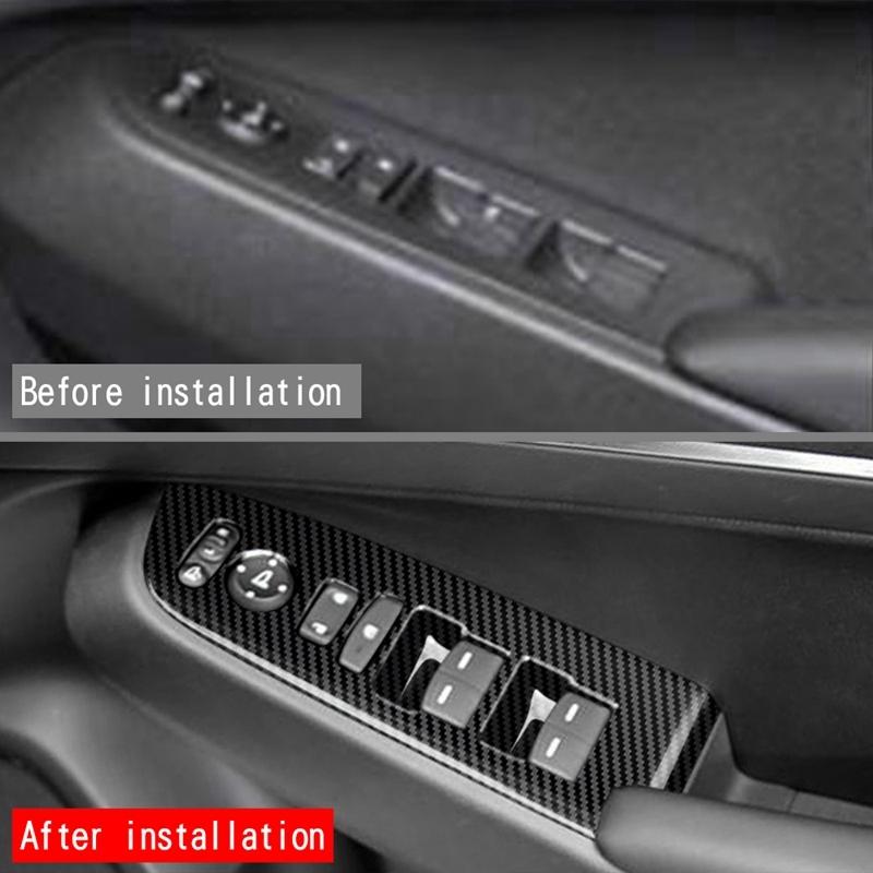Carbon Fiber Window Glass Lift Button Trim Switch Cover Door Armrest Panel Sticker for Honda HRV HR-V Vezel