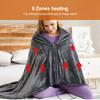 150*85cm Heated Blanket Wrap Portable USB Electric Blanket Shawl Adjust Flannel Throw Blanket Winter Heats Up Quickly Heated Cap