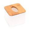 Home Kitchen Round/Square Wooden Tissue Box Case Napkin Holder Home Organizer Napkin Holder Tissue Holder Tissue Case Tempat Box