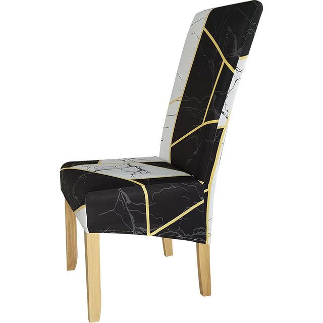 Xl Size Printed Chair Cover Geometric Look High Back Chair Covers Designed For Dining Room Area Wedding Hotel Kitchen Home Stretch Chair Case