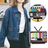 Retro Vintage TV Pin No Signal Television Brooches Fashion Antenna TV Pins  Jewelry